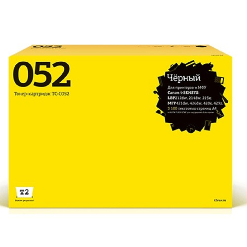 картинка t2  cartridge 052 картридж tc-c052 для canon  i-sensys lbp212dw/214dw/215x/mf421dw/428x/426dw/429x (3100 стр.) чёрный, с чипом от магазина Tovar-RF.ru