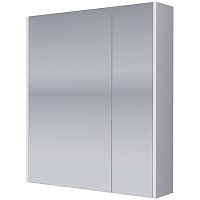 картинка Шкаф зеркальный PRIME, 60 см, 2 дверцы, 2 стеклянные полки, белый от магазина Tovar-RF.ru
