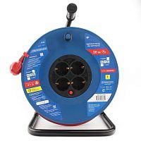 картинка powercube удлинитель на пласт.катушкуе (pc20501) 30м, 4 розетки с/з, 16а от магазина Tovar-RF.ru