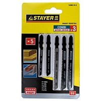 картинка STAYER Набор Пилки "УНИВЕРСАЛ №3" (15980-H5-3) для эл/лобзика, по дереву, мет. и пласт., EU-хвост., 5шт от магазина Tovar-RF.ru