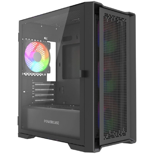 картинка Powercase ByteFlow Micro Black LE, Tempered Glass, 4х 120mm ARGB PWM fans, чёрный, mATX [без встроенного хаба] (CAMBFB-A4-LE) от магазина Tovar-RF.ru