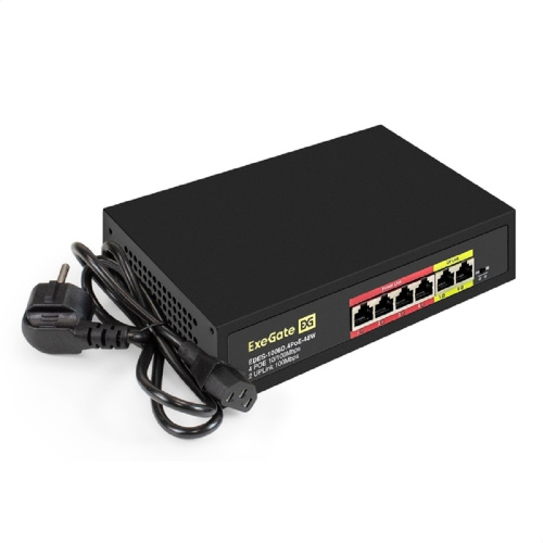 картинка exegate ex299020rus коммутатор неуправляемый exegate edes-1006d.4poe-48w (6-портовый utp 10/100 base-tx: 4 порта 802.3af (poe), мощность poe: 25w, суммарно 48w, 2 порта rj45 uplink, настенный/настольн магазин Tovar-RF.ru являющийся официальным дистрибьютором в России картинка exegate ex299020rus коммутатор неуправляемый exegate edes-1006d.4poe-48w (6-портовый utp 10/100 base-tx: 4 порта 802.3af (poe), мощность poe: 25w, суммарно 48w, 2 порта rj45 uplink, настенный/настольн от магазина Tovar-RF.ru