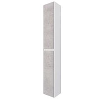 картинка Пенал SlIM, 30 см, подвесной/напольный, универсальный, 2 дверцы, 4 стеклянные полки, белый глянец / бетон от магазина Tovar-RF.ru