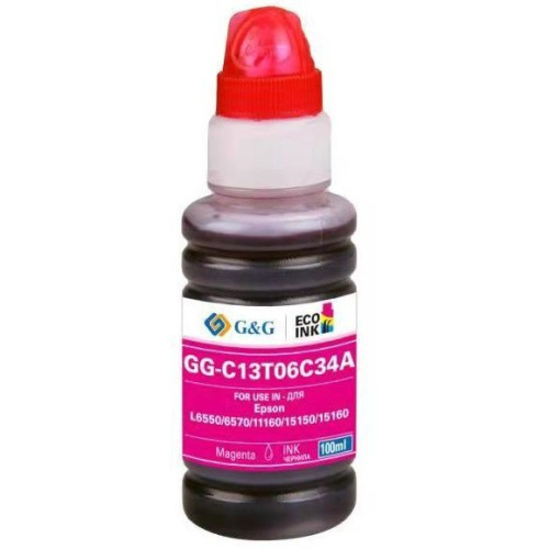 картинка чернила g&g gg-c13t06c34a №112 пурпурный 100мл для epson l6550/6570/11160/15150/15160 магазин Tovar-RF.ru являющийся официальным дистрибьютором в России картинка чернила g&g gg-c13t06c34a №112 пурпурный 100мл для epson l6550/6570/11160/15150/15160 от магазина Tovar-RF.ru