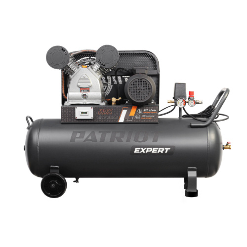 картинка компрессор patriot krx 420 l100 d [545302320] { поршневой, ременной, масляный, 420 л/мин, 100 л, 10 бар, 2.2 квт, 400 в } от магазина Tovar-RF.ru