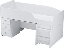 картинка кровать-чердак polini кровать-чердак детская polini kids simple 4500 с рабочей зоной, белый (5кор) от магазина Tovar-RF.ru