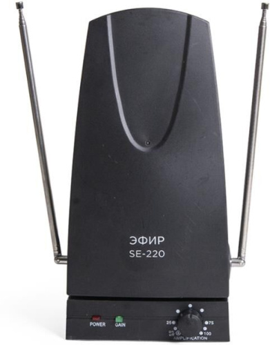 картинка антенна комнатная эфир se-220 dvb-t2/дмв+мв, активная от магазина Tovar-RF.ru