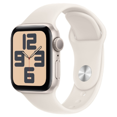 картинка apple watch se (2024) 40mm starlight aluminium case with starlight sport band - s/m (mxef3ll/a) от магазина Tovar-RF.ru