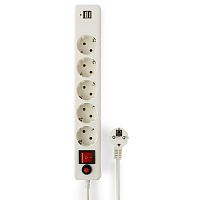 картинка гарнизон сетевой фильтр для ибп ecl-5-u2-w-1.8 5р, 10а, 2xusb, 1.8м, ур.защиты 4, белый, пакет (22436) от магазина Tovar-RF.ru