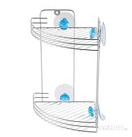 картинка Полка угловая РЫЖИЙ КОТ Полка угловая двухъярусная W2672 "Бриллиант, синий" (крепление: присоски) (311466) от магазина Tovar-RF.ru