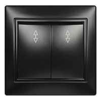 картинка выключатель SMARTBUY (SBE-01b-10-SW2-1-c) Венера, 2-клавишный,черный от магазина Tovar-RF.ru