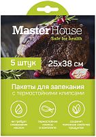 картинка Пакеты для запекания MASTER HOUSE Запекай мясо с термостойкими клипсами 60497 от магазина Tovar-RF.ru