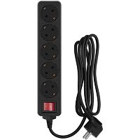 картинка pc pet сетевой фильтр ap01006-1.8-bk 1.8м (5 розеток, euro, euro/rus), черный {619893} от магазина Tovar-RF.ru