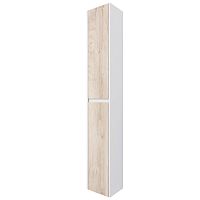 картинка Пенал SLIM, 30 см, подвесной/напольный, универсальный, 2 дверцы, 4 стеклянные полки, белый глянец / дуб кантри от магазина Tovar-RF.ru