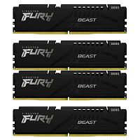 картинка kingston ddr 5 dimm 128gb pc41600, 5200mhz, fury beast black xmp cl40 (kit of 4) (kf552c40bbk4-128)  от магазина Tovar-RF.ru
