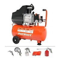 картинка patriot euro 24-240k компрессор [525306366] { 240 л/мин, 8 бар, 1500 вт, 24 л, быстросъемный 1/4" + "елочка", набор пневмоинструмента kit 5в } от магазина Tovar-RF.ru