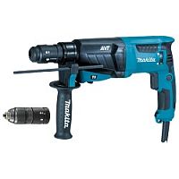 картинка Makita HR2631FT Перфоратор SDS+ [HR2631FT] {800Вт,3реж,2.7Дж,0-4600у\м,3.1кг,чем,подсветка,б\съемный патрон,АВТ} от магазина Tovar-RF.ru
