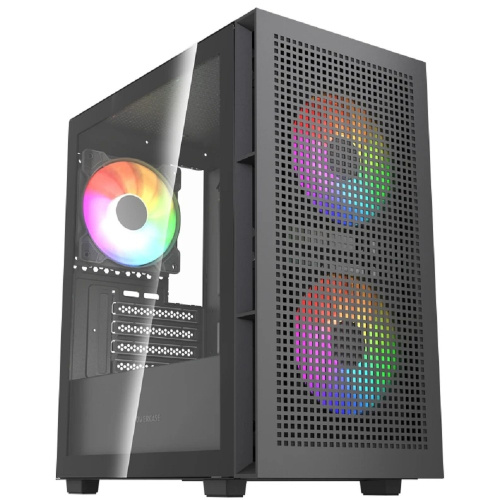 картинка Powercase Корпус Mistral SM05 ARGB, Tempered Glass, 3x120mm ARGB PWM fans, чёрный, mATX  (CMMSM05B-A3) от магазина Tovar-RF.ru