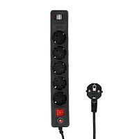 картинка гарнизон сетевой фильтр для ибп ecl-5-u2-b-1.8 5р, 10а, 2xusb, 1.8м, ур.защиты 4, черный, пакет (22437) от магазина Tovar-RF.ru