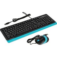 картинка клавиатура + мышь a4tech fstyler f1010 клав:черный/синий мышь:черный/синий usb multimedia [1147546] от магазина Tovar-RF.ru