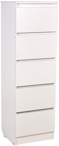 картинка детская мебель polini комод kids simple 1990 5 ящиков белый (1 кор.) от магазина Tovar-RF.ru