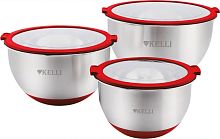 картинка Набор мисок KELLI KL-233 Красный от магазина Tovar-RF.ru