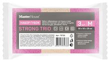 картинка Губки для посуды MASTER HOUSE СТРОНГ ТРИО 3 шт. 90*56*28 мм (M) 75733 от магазина Tovar-RF.ru