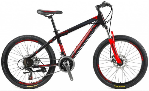 картинка велосипед pioneer tornado 24"/14" black-red-grayот магазина Tovar-RF.ru