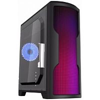 картинка gamemax g562 matrix atx case, black, w/o psu, w/1xusb3.0+2xusb2.0, w/1x12cm 32xleds blue led rear fan от магазина Tovar-RF.ru