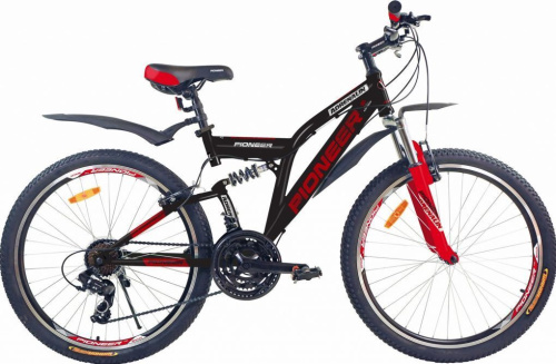 картинка велосипед pioneer adrenalin 26"/17" black-red-whiteот магазина Tovar-RF.ru