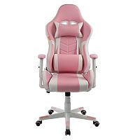 картинка Кресло игровое Filum FL-CH-G-030 крестовина из металла, спинка/сиденье экокожа, газлифт 100мм, колеса пластик с розовой окантовкой, подушка для ш (1113085) от магазина Tovar-RF.ru