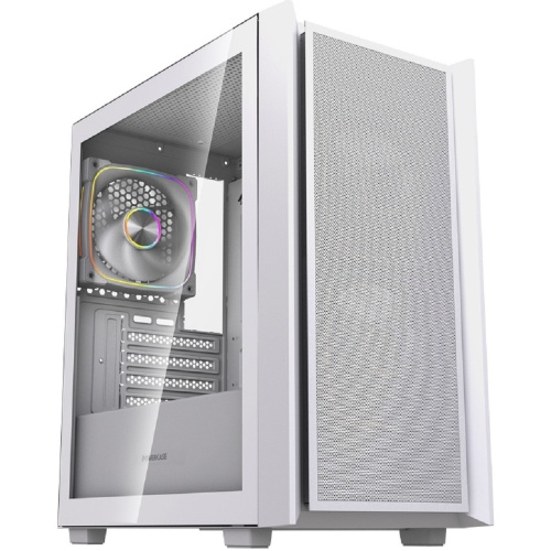 картинка Powercase Корпус Mistral SM03 ARGB, Tempered Glass, 3x120mm ARGB PWM fans, белый, mATX  (CMMSM03W-A3) от магазина Tovar-RF.ru