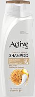 картинка Шампунь ACTIVE Шампунь восстанавливающий для поврежденных волос CARE & BEAUTY. С протеином, кератином и витамином B5, 350 мл (512102055) от магазина Tovar-RF.ru