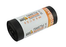 картинка Пакеты универсальные РЫЖИЙ КОТ Пакеты универсальные 90л (10шт./рул.) особо прочные, ПВД, черные, 40мкм (310409) от магазина Tovar-RF.ru