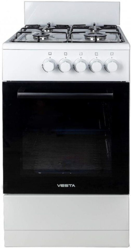 картинка плита газовая vesta bergamo vgg 5021.1 белая от магазина Tovar-RF.ru
