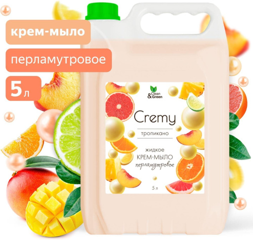 картинка Крем-мыло CLEAN&GREEN CG8357 Cremy жидкое с перламутром тропикано увлажняющее 5 л от магазина Tovar-RF.ru
