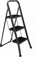 картинка Стремянка ZALGER 9910-3 Jet Black 3 cт с ковриком сталь от магазина Tovar-RF.ru