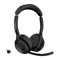картинка jabra 25599-999-899 наушники с микрофоном jabra evolve2 55, link380c ms stereo черный накладные bt оголовье (25599-999-899) от магазина Tovar-RF.ru