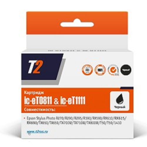 картинка t2 c13t08114a/c13t11114a (ic-et0811) картридж для  epson stylus photo r270/r290/r390/rx690/tx700, черный, с чипом от магазина Tovar-RF.ru