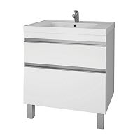 картинка Тумба GRACE PLUS, 70 см, подвесная/напольная, 2 ящика, с опорами, белый глянец от магазина Tovar-RF.ru