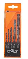 картинка Набор сверл SPARTA Набор сверл по металлу, 4-5-6-8-10 мм, HSS, 5 шт, пластиковый бокс, цилиндрический хвостовик 723105 от магазина Tovar-RF.ru