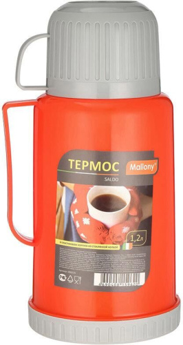 картинка термос mallony термос в пластиковом корпусе со стеклянной колбой saldo, 1,2 л (008235)от магазина Tovar-RF.ru