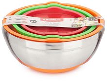 картинка Набор мисок с крышками ATTRIBUTE ASS023 Набор мисок с крышками MIX&STORE 3шт 1.5л+2.4л+3.7л от магазина Tovar-RF.ru