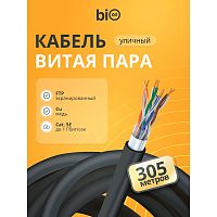 картинка кабель витая пара bion bcl-f5510-381 f/utp, кат.5e, 4x2x0,51 мм awg 24, медь, одножильный, pe, для внешней прокладки, 305м, черный от магазина Tovar-RF.ru