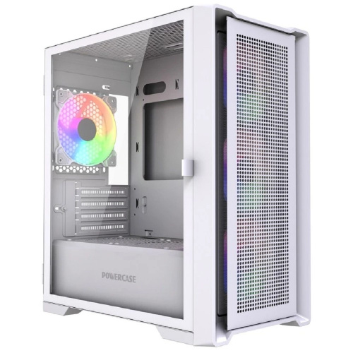 картинка Powercase Alisio Micro X4W V2 LE, Tempered Glass, 4х 120mm ARGB PWM fans, белый, mATX [без встроенного хаба] (CAMCXW-A4-LE) от магазина Tovar-RF.ru