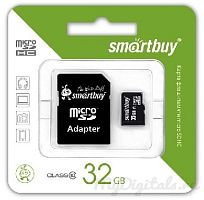 картинка карта памяти smartbuy (sb32gbsdcl10-01le) microsdhc 32gb class10 le + адаптер от магазина Tovar-RF.ru
