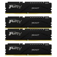 картинка kingston ddr 5 dimm 128gb pc41600, 5200mhz, fury beast black xmp cl40 (kit of 4) (kf552c40bbk4-128)  от магазина Tovar-RF.ru