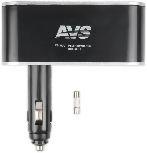картинка avs cs312u 12/24 (на 3 выхода+usb) от магазина Tovar-RF.ru являющимся официальным дистрибьютором в России картинка avs cs312u 12/24 (на 3 выхода+usb) от магазина Tovar-RF.ru