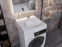 картинка Раковина подвесная на стиральную машину PAOLA Liguria 600 Белый от магазина Tovar-RF.ru