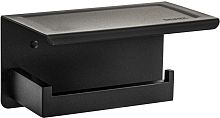 картинка Держатель для туалетной бумаги BRIMIX 79920 Держатель туалетной бумаги из нержавеющей стали, антивандальный, с полочкой, квадратный профиль, цвет ЧЕРНЫЙ. от магазина Tovar-RF.ru